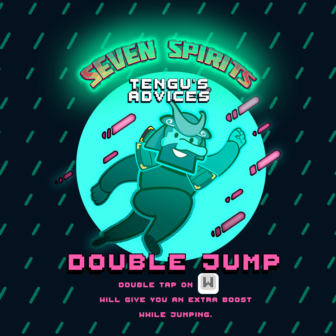 BleedingPixels_'s tweet photo. 👻TENGU's ADVICES: DOUBLE JUMP - Double tap on "W" will give you an extra boost while jumping.
#advices #tengu #sevenspirits #bleedingpixelsgames #doubletap #indiegame #indiedev #videogame #jump #doublejump https://t.co/nIOZZL2WF6