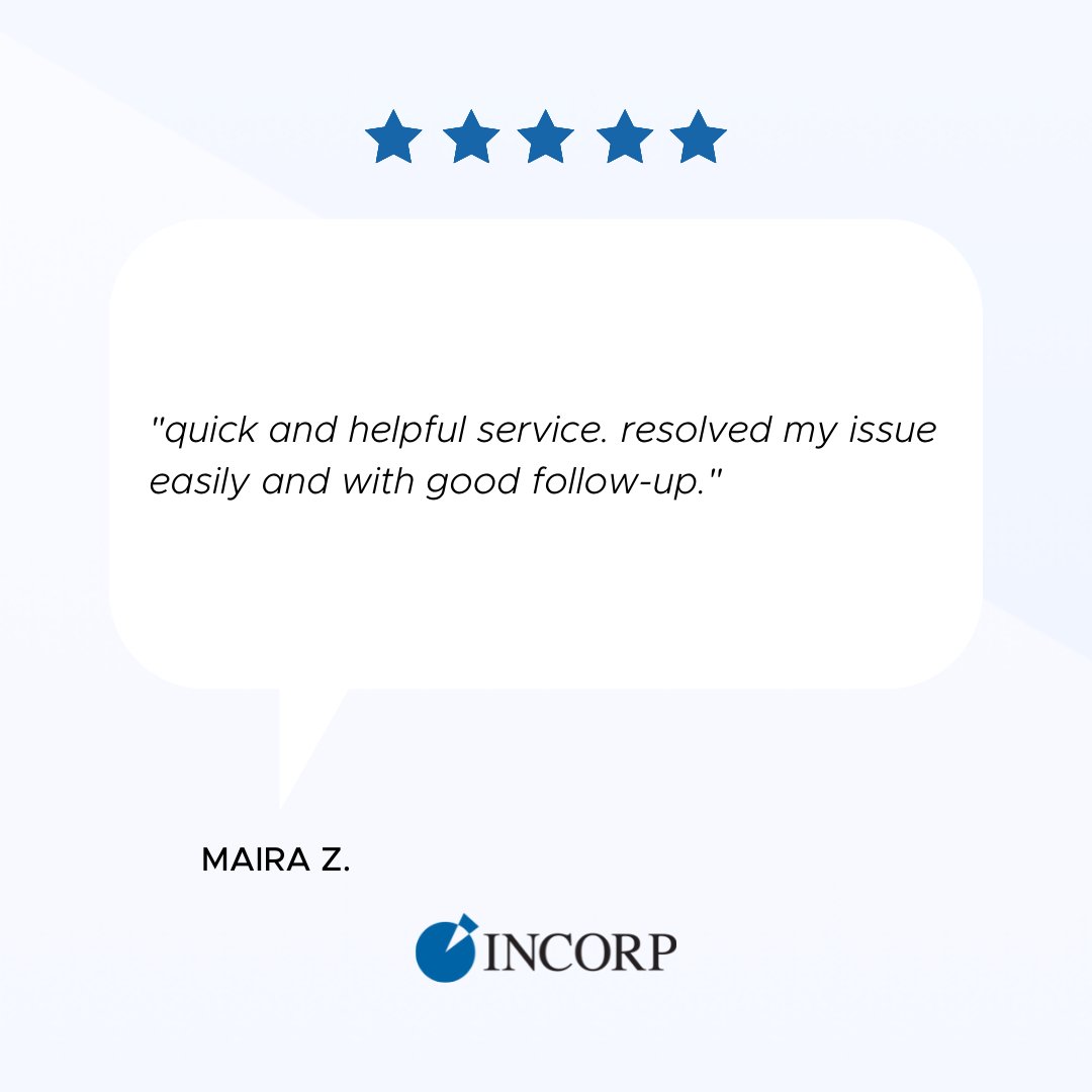 InCorpServices's tweet photo. Thank you for choosing InCorp! ⭐ ⭐ ⭐ ⭐ ⭐ 

#registeredagent #LLC #incorporate #incorp #startabusines https://t.co/JDMPjt5iBj