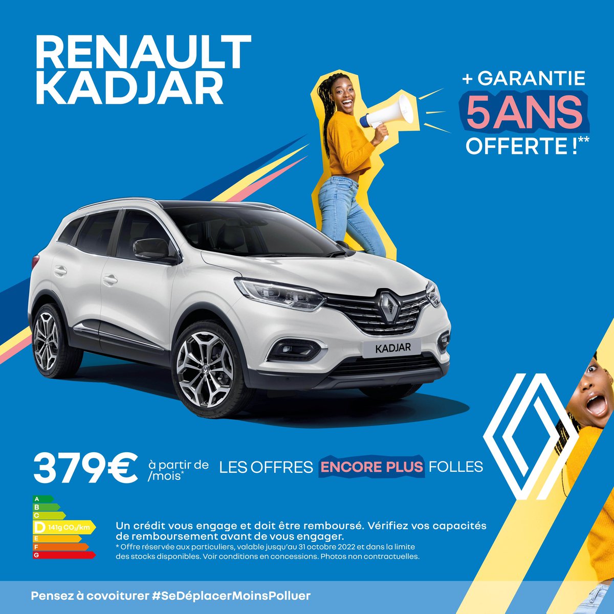 renault971's tweet photo. Wouahou! 😜 Extension de la garantie à 𝟱 𝗮𝗻𝘀 offerte**
C'est + que jamais le moment de profiter des OFFRES 𝗘𝗡𝗖𝗢𝗥𝗘 𝗣𝗟𝗨𝗦 FOLLES de CAMA #RenaultGuadeloupe 
👉 https://t.co/dCe9949rmN

*Offre réservée aux particuliers, valable jusqu'au 31 octobre 2022. https://t.co/dkZr3L3Rfa