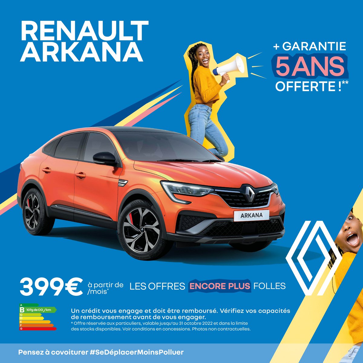 renault971's tweet photo. Wouahou! 😜 Extension de la garantie à 𝟱 𝗮𝗻𝘀 offerte**
C'est + que jamais le moment de profiter des OFFRES 𝗘𝗡𝗖𝗢𝗥𝗘 𝗣𝗟𝗨𝗦 FOLLES de CAMA #RenaultGuadeloupe 
👉 https://t.co/dCe9949rmN

*Offre réservée aux particuliers, valable jusqu'au 31 octobre 2022. https://t.co/dkZr3L3Rfa