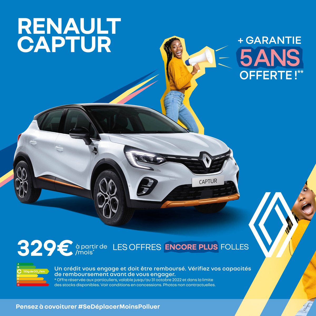 renault971's tweet photo. Wouahou! 😜 Extension de la garantie à 𝟱 𝗮𝗻𝘀 offerte**
C'est + que jamais le moment de profiter des OFFRES 𝗘𝗡𝗖𝗢𝗥𝗘 𝗣𝗟𝗨𝗦 FOLLES de CAMA #RenaultGuadeloupe 
👉 https://t.co/dCe9949rmN

*Offre réservée aux particuliers, valable jusqu'au 31 octobre 2022. https://t.co/dkZr3L3Rfa