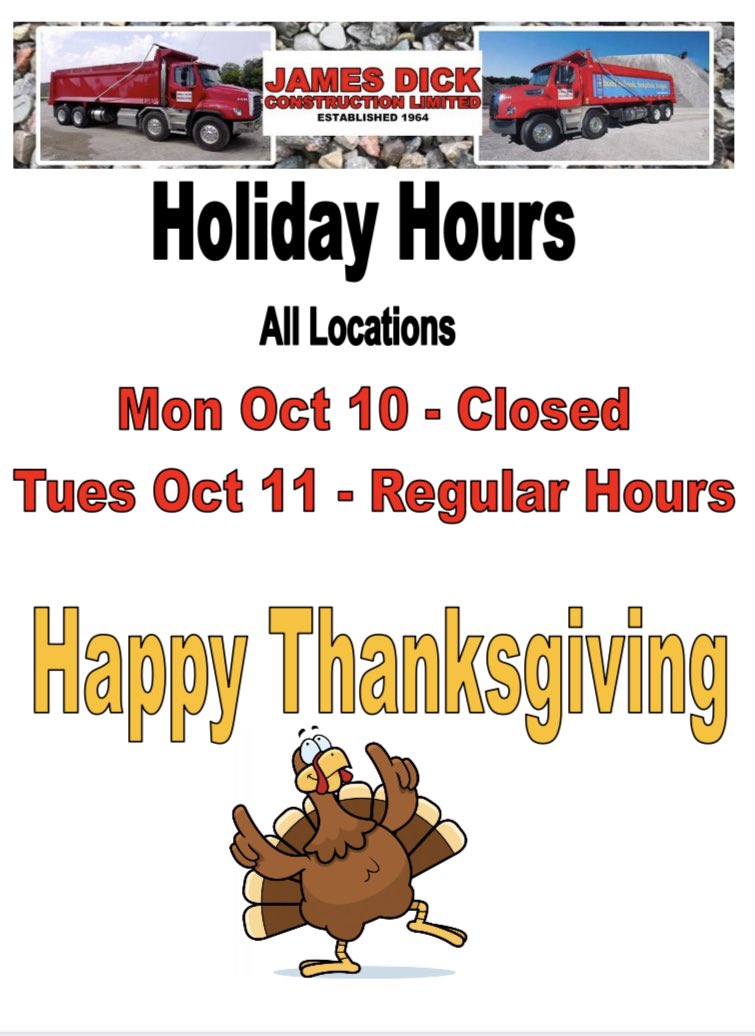 Wishing you and yours a Happy Thanksgiving #turkeytime #familytime #pumpkinspiceseason #aggregate #gravel #sand #stone