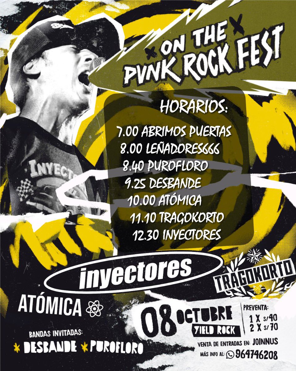 Horarios de mañana SÁBADO en el Yield con <a href="/Inyectores/">Inyectores</a>