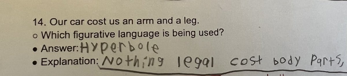 Rascalmom1970's tweet photo. 😱 This answer is correct…but terrifying lol #teacherassistant https://t.co/Ff0d8ICX41