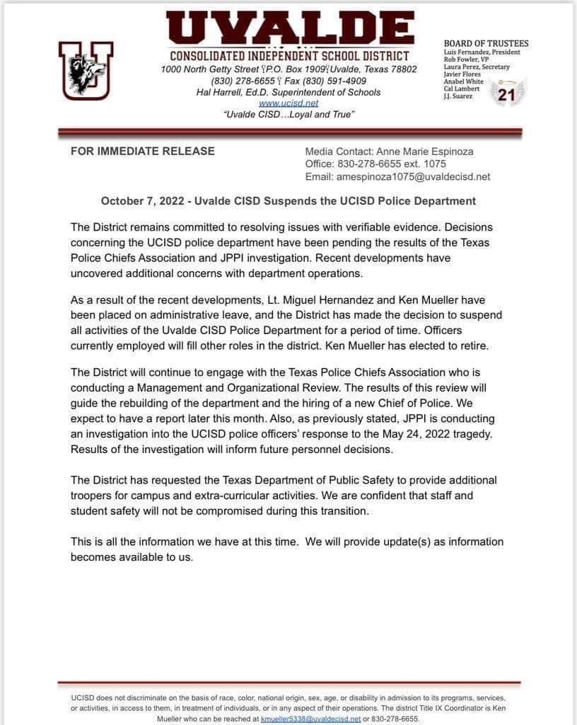 GloriaCazares82's tweet photo. More confirmation of what we have been saying, @Uvalde_CISD did not care about ensuring the safety of our children in their school. Especially did not care after May 24! We will not stop until all the truth comes out! Momma loves you, Jackie ❤️ https://t.co/85T2nnwfqx