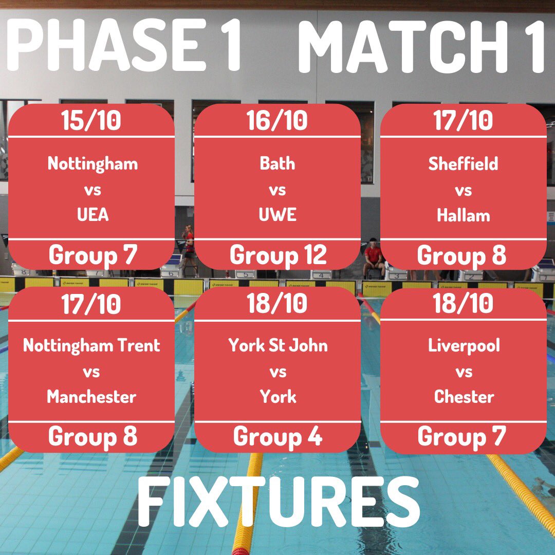 BUSwimleague's tweet photo. It’s finally time! 

BUSL Season Two kicks off tomorrow with a huge clash between Bristol and Exeter with 26 more matches to follow across the next two weeks! Stay tuned for more updates and results! 

#britishswimming #swimming #university https://t.co/mzdJlYA8q6