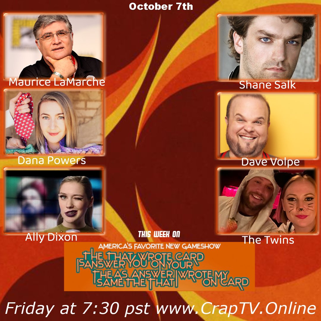 TONIGHT!!! ITATYWOYCTSATATIWOMC is back with more people than ever!!!! Well... i guess it's the same amount of people as usual! BUT YOU  LOVE THEM:

Maurice LaMarche
Shane Salk
Dana Powers
Dave Volpe
Ally Dixon
The Twins
<a href="/ShaneSalk/">Shane Salk</a> 
<a href="/MAURICELAMARCHE/">MAURICE LAMARCHE</a> 
<a href="/dana_pollak/">Dana Pollak</a> 
<a href="/melodicfox/">Dave Volpe 🎶🎙🎭</a>