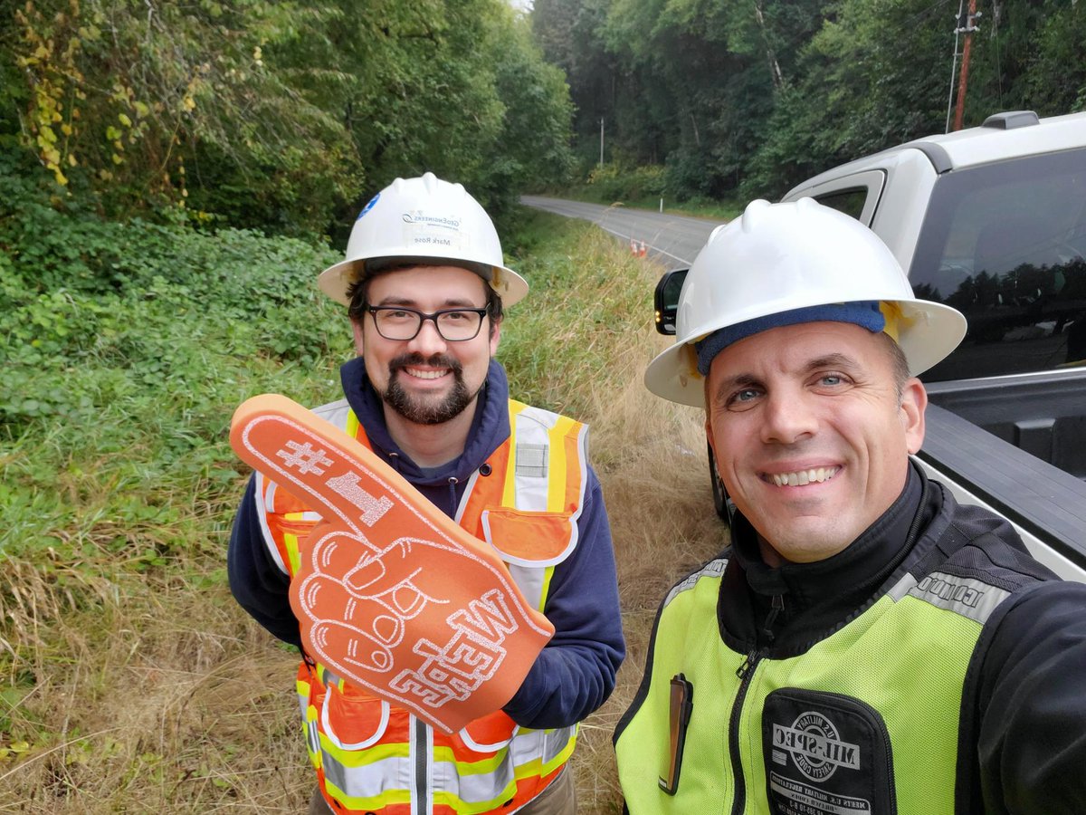 Safety is important, whether online or on the side of the road. CIO Jason Stefanski (right) is usually keeping us safe from email phishing and other tech risks, but yesterday he took on roadside #safety as a vehicle/safety spotter for Geotech Engineer Mark Rose! 
#FieldFriday