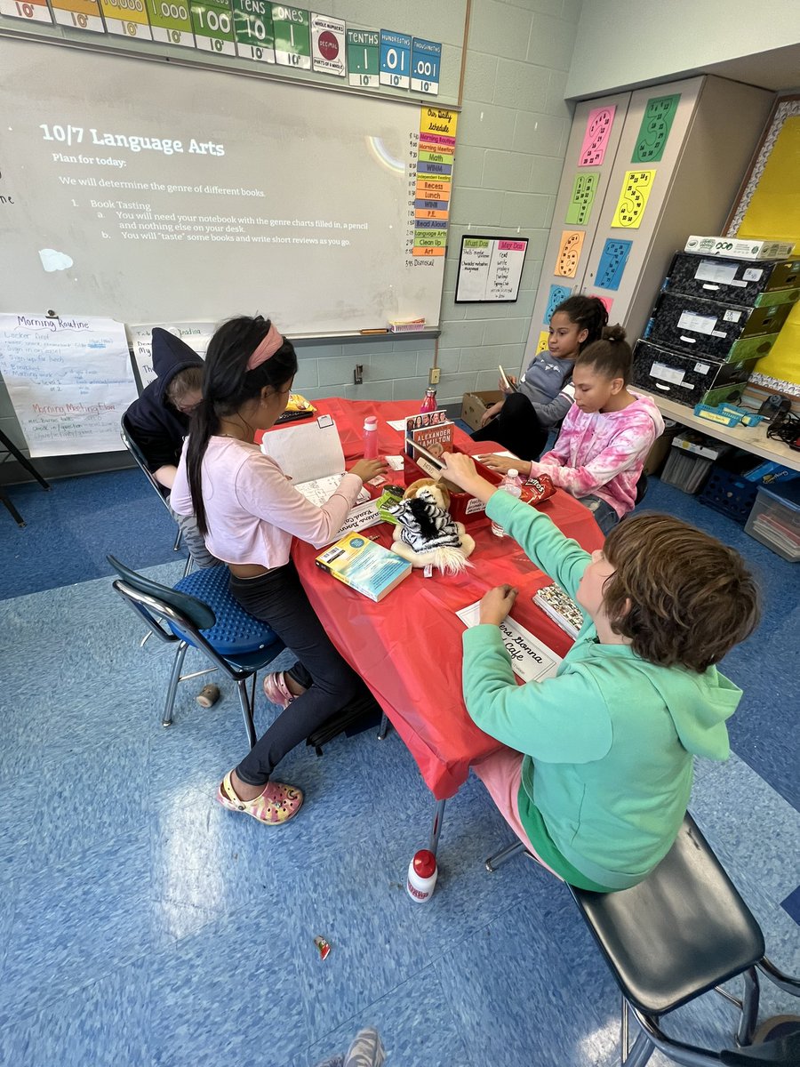 MrsBarnes__'s tweet photo. We had a “book tasting” at Readers Gonna Read Cafe this afternoon to explore books from different genres! 📚 #ReadersAreLeaders #STEMatMacdonough #WhateverItTakes https://t.co/BInV7s6z6a