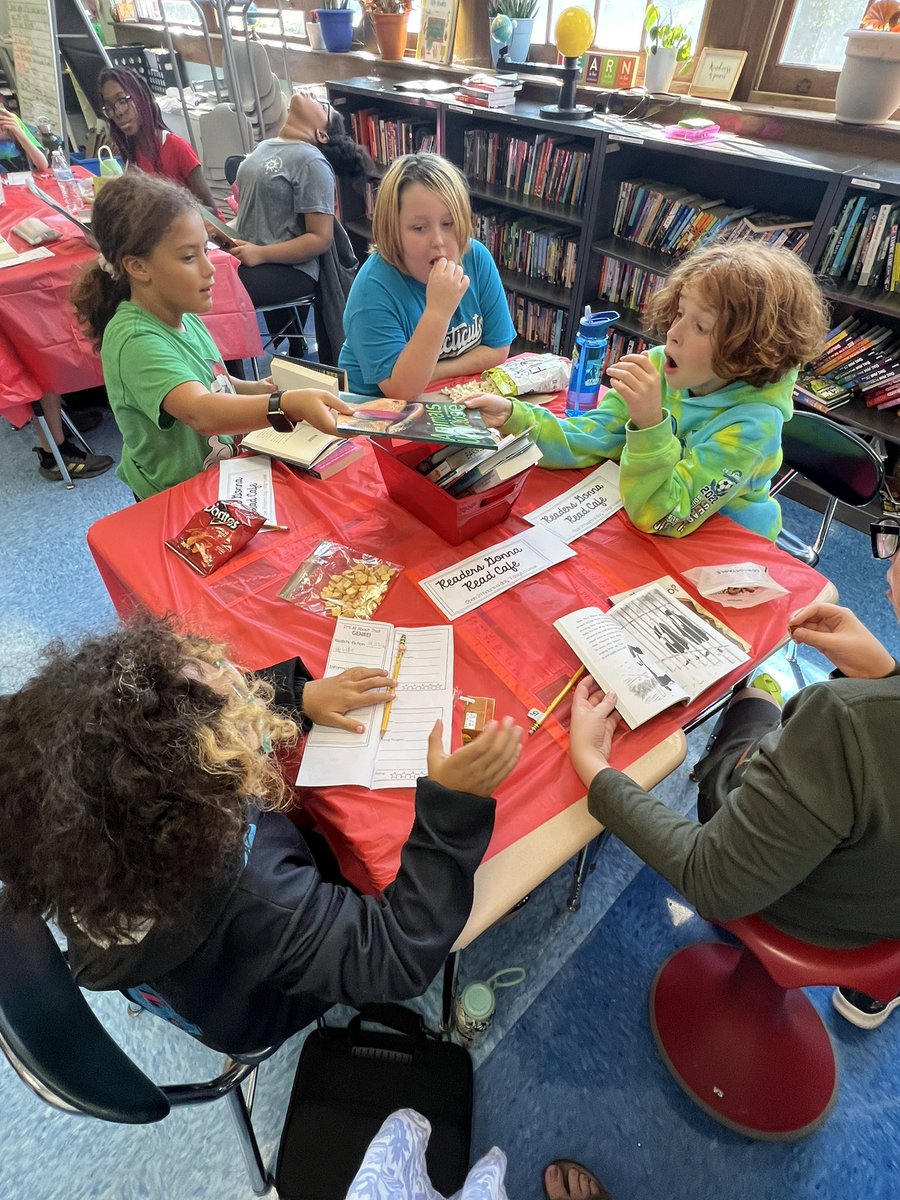 MrsBarnes__'s tweet photo. We had a “book tasting” at Readers Gonna Read Cafe this afternoon to explore books from different genres! 📚 #ReadersAreLeaders #STEMatMacdonough #WhateverItTakes https://t.co/BInV7s6z6a