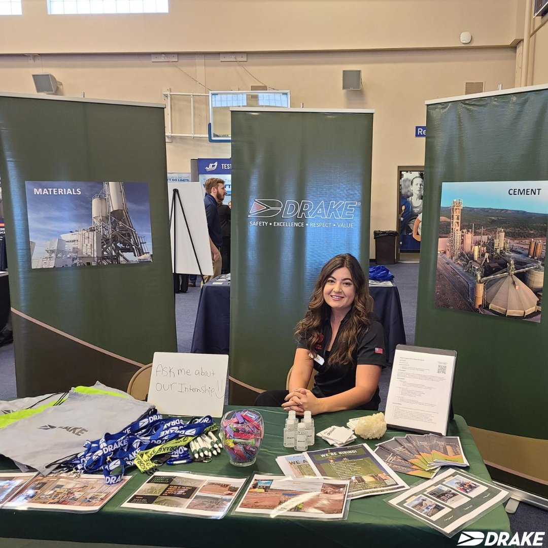 UNACEMNA's tweet photo. Drake Cement &amp; Materials participation in Embry Riddle Job Fair October 9th, 2022. #jobfair  #jobshiring #jobopening #opportunities #construction #arizona https://t.co/1ZwLYCa4mn