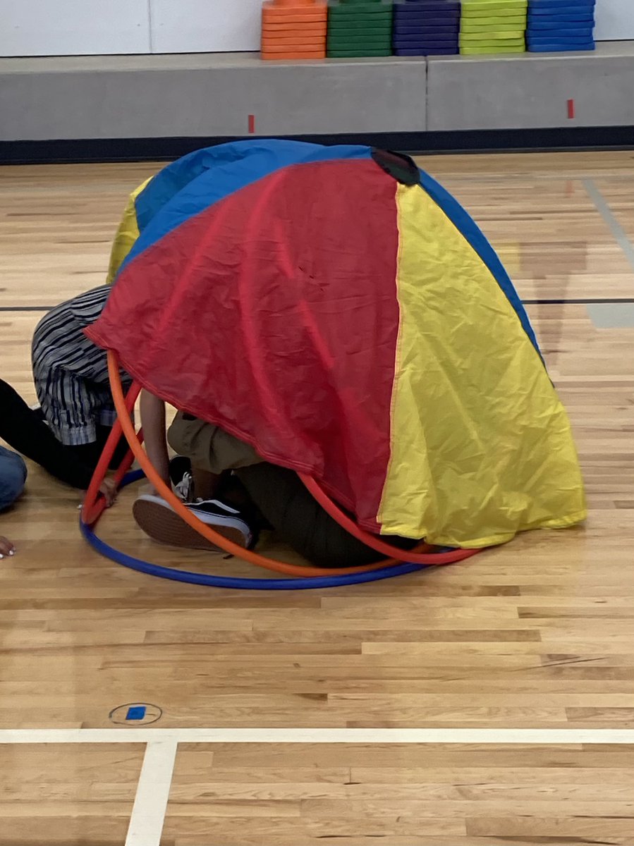 motionfunction's tweet photo. Students love the roof. New use for mini parachutes. https://t.co/tF8mbTOdil