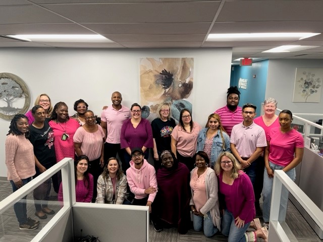 Our shared services "Pink and Powerful" team getting ready for the American Cancer Society Making Strides Against Breast Cancer walk that is sponsored by us this year. <a href="/AmericanCancer/">American Cancer Society</a> <a href="/MakingStrides/">Making Strides Walk</a> 

secure.acsevents.org/site/SPageServ…