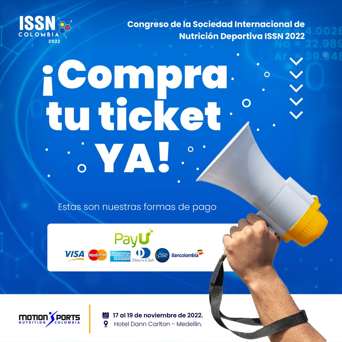 motioncolombia's tweet photo. ¡Llegó el Congreso ISSN 2022 a Medellín! 💯🥇

Dale clic  👉🏻https://t.co/DcMs5a4hvV y compra tu ticket.

Nos vemos este 17, 18 y 19 de noviembre en el Hotel Dann Carlton - Medellín. 🎉🎉

#issn #issncolombia #motionsportsnutrition #nutriciondeportiva https://t.co/bQOVfkcEAG