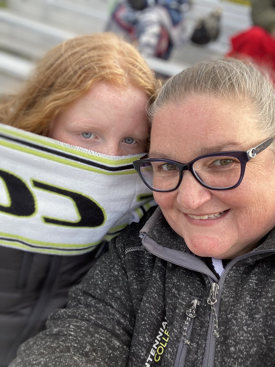 ColleenMarquand's tweet photo. Watching the @CentennialCOLTS for @CentennialEDU homecoming #GoColts #ScreamGreen @CCAALife #FreezingCold but having fun. https://t.co/ch6Lojif79