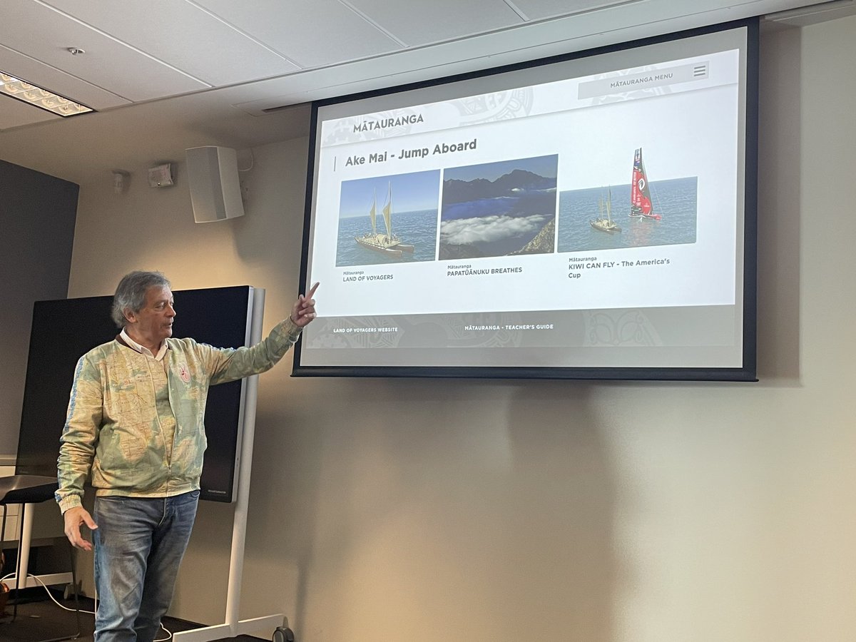 EmmaRitzemaBain's tweet photo. Sir Ian Taylor inspiring us to tell and share the stories of Aotearoa #NZMIEEHui22 #MSEduNZ https://t.co/vLlUvKoOWF