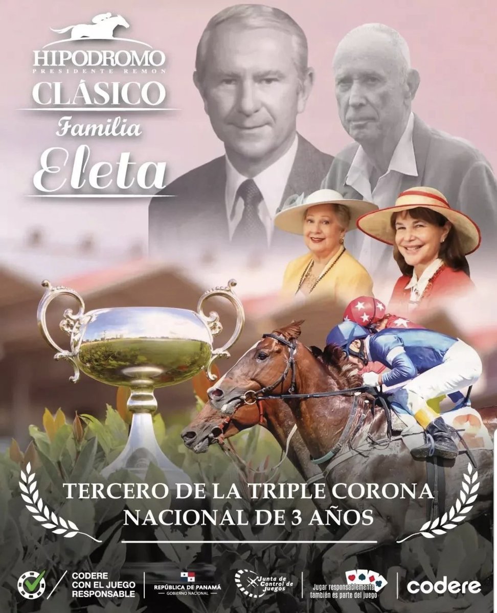 Los invitamos este sábado 8 de octubre al @hipodromopa para presenciar el clásico dedicado a la familia Eleta. Prueba clasificatoria para el @clasicodelcaribe en diciembre.