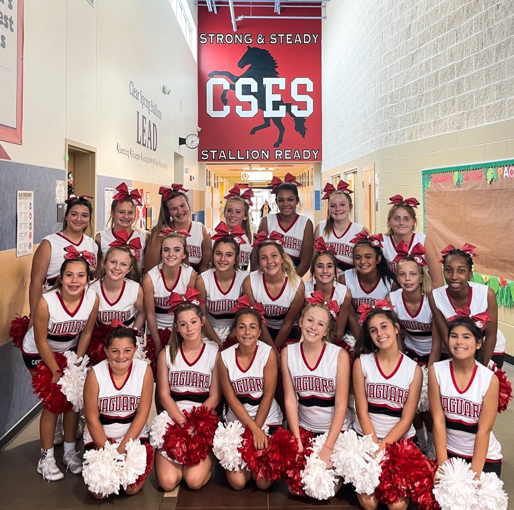 CMS cheer loves the Stallions! Thank you <a href="/ClearElementary/">Clear Spring Elementary</a> for inviting us to cheer at your pep rally today! ❤️ #RiseAndRoar <a href="/CanyonMiddle/">Canyon Middle School</a> <a href="/c_quidachay/">Chelsea Quidachay</a> @jess_carollo16 <a href="/MrsKaraJenkins/">Kara Jenkins</a> <a href="/lyonseducator/">Christina Lyons</a> <a href="/BraxtonHead/">Braxton Head</a>