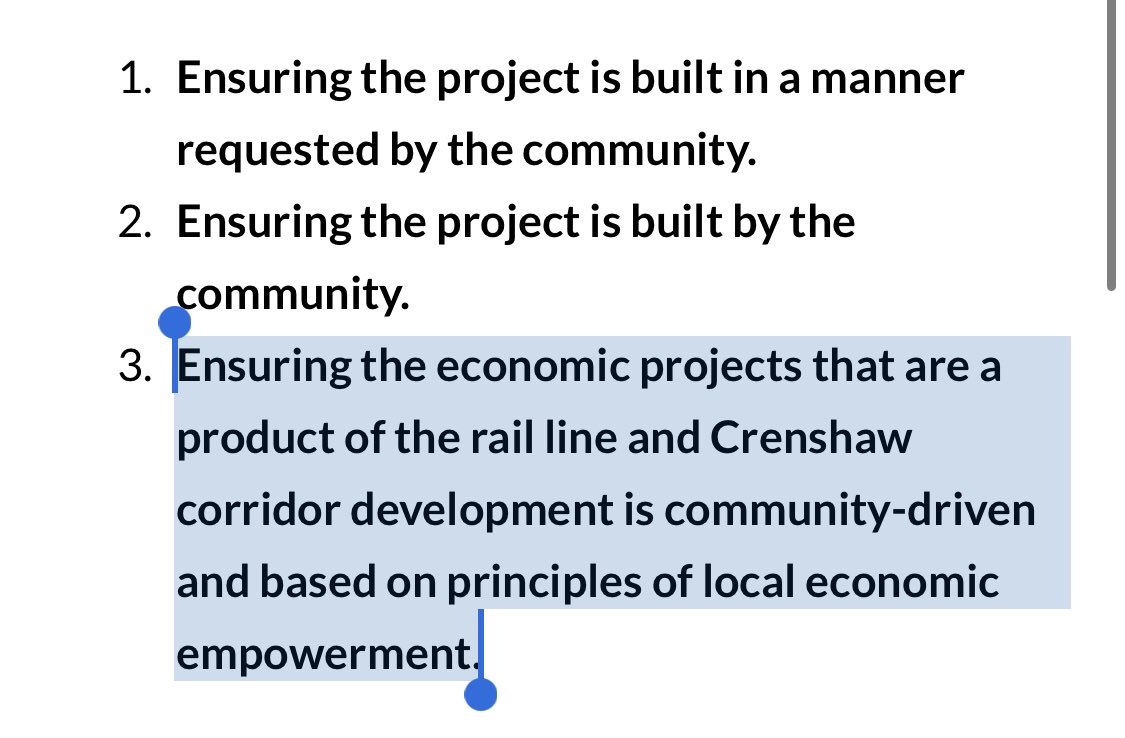 The third phase of Crenshaw Subway Coalition work is community-centered development. Development that is for us, by us - the collective. Community-driven. Community-owned. (in some cases we mean that literally: <a href="/DTCrenshaw/">Downtown Crenshaw</a> #CrenshawMall)

/6