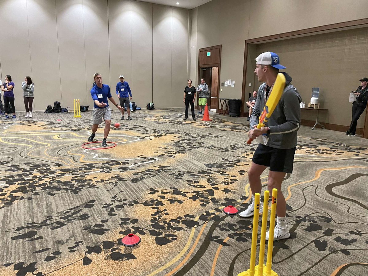 I’ve been called the Aaron Judge of cricket no biggie. Big shout out to <a href="/QPEMuzzaw/">Murray Wallace</a> for a great presentation here at the <a href="/SHAPE_Colorado/">SHAPE Colorado</a> Convention about a sport that isn’t traditional here in the states! Can’t wait to try this out with my kiddos! #SHAPECO #SHAPECO2022