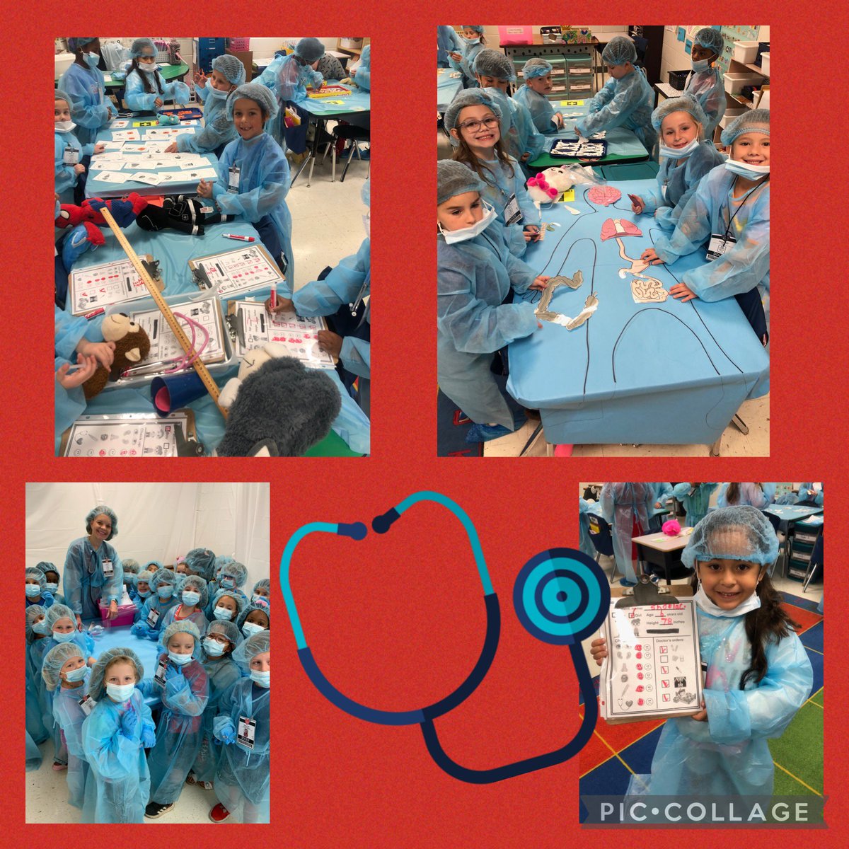 TweetDCS_LPS's tweet photo. Is the doctor in? 🩺🩻🥼First grade concluded its unit on the human body by hosting “Operation Day”. The surgery room was full of future doctors and nurses! We will be in good hands one day! 🥼🩻🩺#TeamDCS #LPSRocks https://t.co/gtkvQItThH
