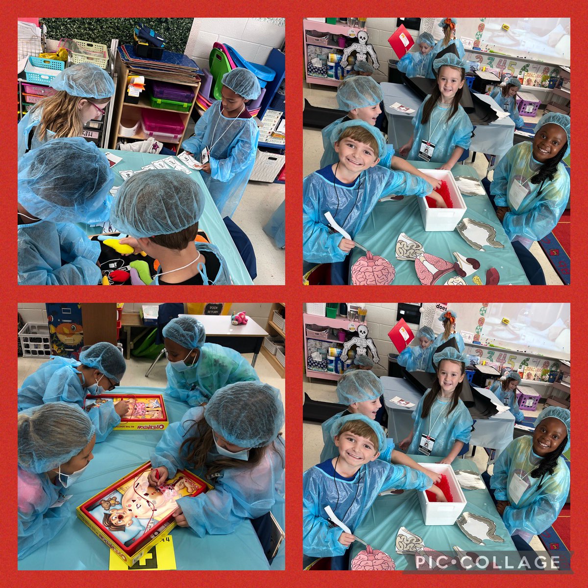 TweetDCS_LPS's tweet photo. Is the doctor in? 🩺🩻🥼First grade concluded its unit on the human body by hosting “Operation Day”. The surgery room was full of future doctors and nurses! We will be in good hands one day! 🥼🩻🩺#TeamDCS #LPSRocks https://t.co/gtkvQItThH