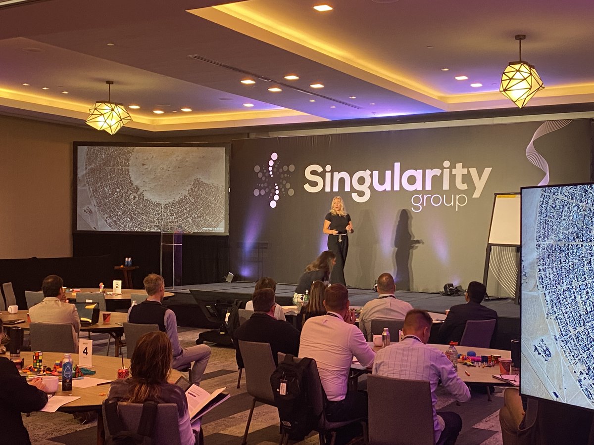 #BlackSky imagery of @burningman was used at a talk about #technology and future cities, hosted by @singularityu. “Bleeding edge technologies like these allow us to realize our most impactful and audacious visions. This is an exciting time for creative thinkers.” - @SallydeMinx