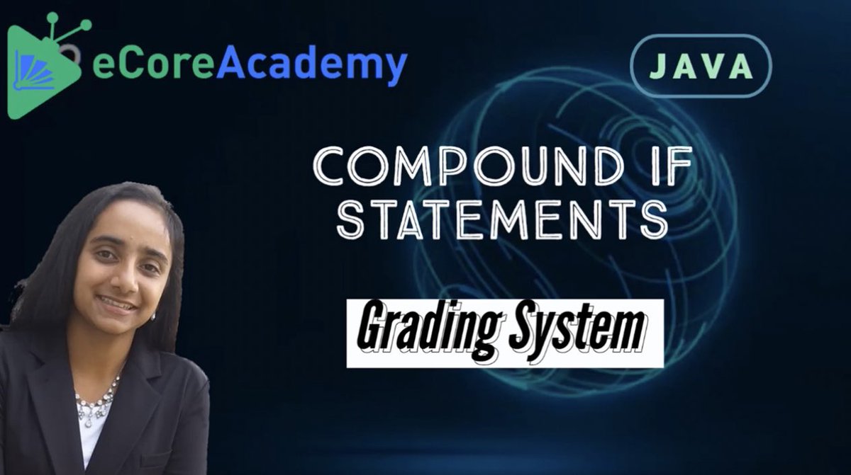 eCoreAcademy's tweet photo. Click the link to watch Anita’s newest Java video “Compound If Statements (GradingSystem)”

https://t.co/OZFWSQTSJi

#eCoreAcademy #EnrichmentCoreAcademy #remotelearning #online #elearning #STEM #howtos #enrichment #java #javascript #Java https://t.co/lXog426UjX