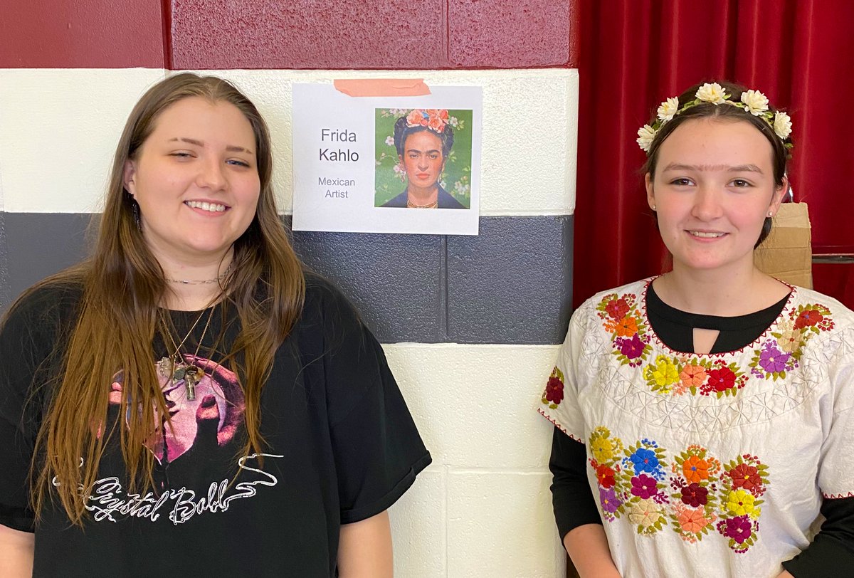 RHSMaroons's tweet photo. The RHS International Club put on a great show today for our school in honor of Hispanic Heritage Month.  Students presented a wax museum and told us all about their person!  Great job!!!
#MAROONSonaMISSION https://t.co/flUxrlyKVJ