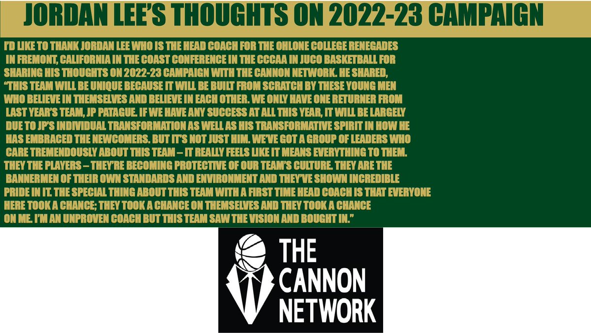 Cannon_Network's tweet photo. Thank you to @JordanJYLee of @OhloneMBB for sharing his thoughts on 2022-23 campaign with @Cannon_Network https://t.co/imKXl7OOQe #basketball #OhloneCollege #OhloneCollegeRenegades #Fremont #California #CoastConference #CCCAA #JUCO #TheCannonNetwork https://t.co/65OJfE8pBp