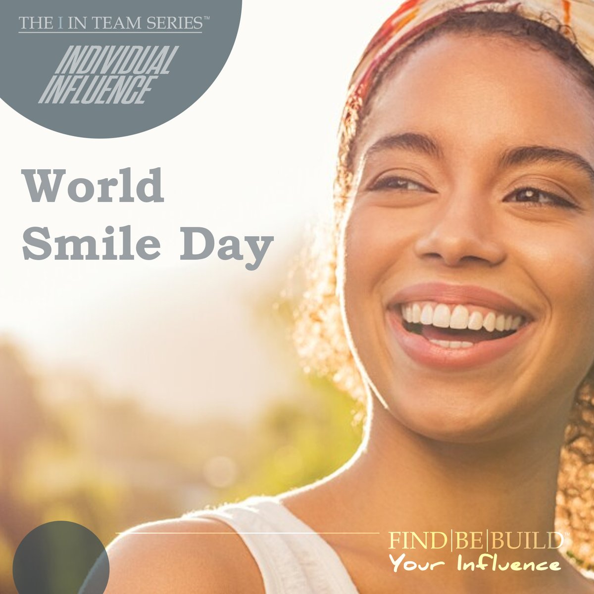 IinTeamSeries's tweet photo. Sometimes all you need to spread some positive influence is a smile.
#IITS #WorldSmileDay #PositiveInfluence #AmazonBestSeller #FindYourInfluence #AmazonAuthor https://t.co/R4ItOrBDg3