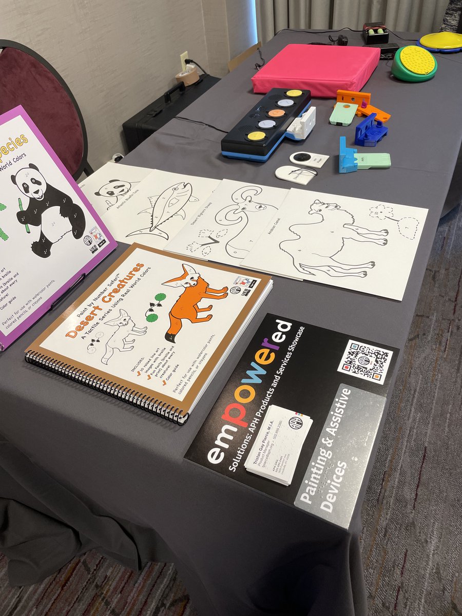APHfortheBlind's tweet photo. One great thing about an in-person Annual Meeting is the opportunity to get hands-on with educational tools and technology and take a deep dive into our services. #APH22 #APHEmpowered https://t.co/zu1jPzx0nK