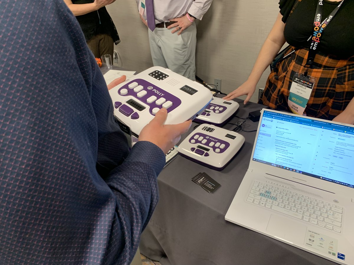 APHfortheBlind's tweet photo. One great thing about an in-person Annual Meeting is the opportunity to get hands-on with educational tools and technology and take a deep dive into our services. #APH22 #APHEmpowered https://t.co/zu1jPzx0nK