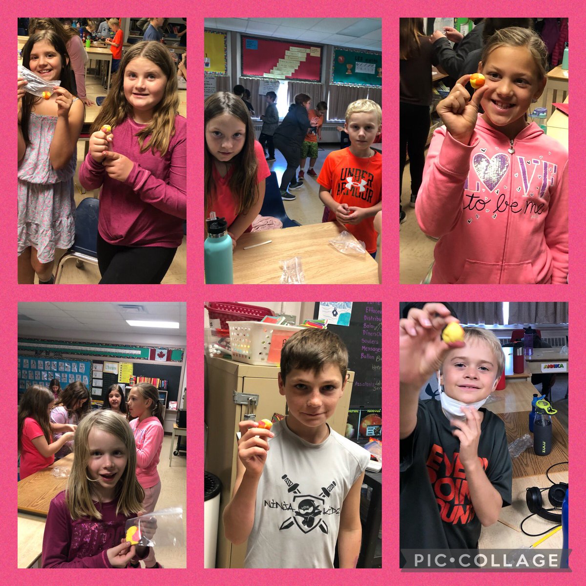 Melissa73391380's tweet photo. We squished together mini starburst with heat and pressure from our hands to imitate the rock cycle. #metamorphicrock #deliciousexperiment https://t.co/W0V3fyCJwp