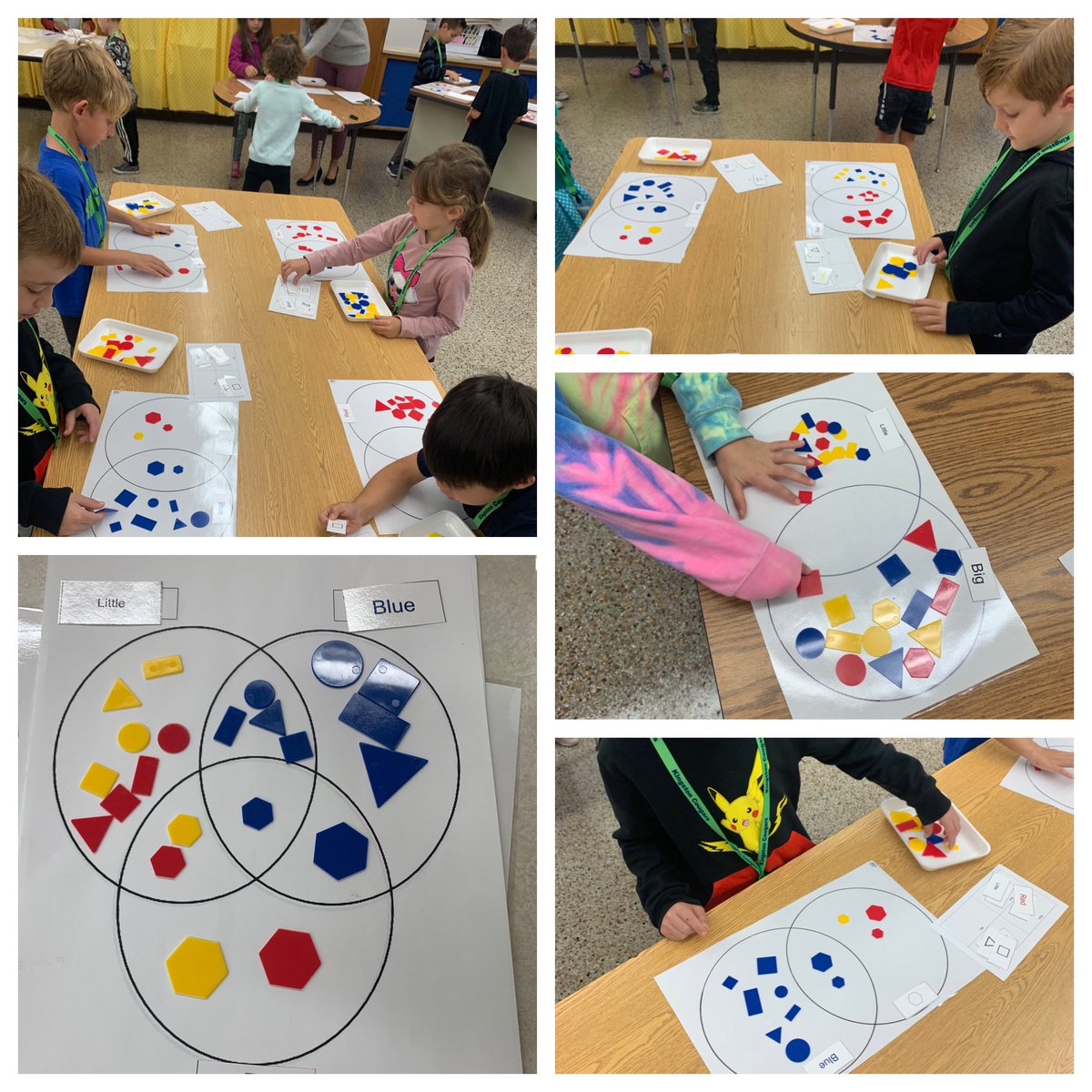 KingstonGRT's tweet photo. These first-ees thrived in the Shape Lab! We know our attributes! #sortthoseshapes #brainstretching https://t.co/kQUJNhicnu