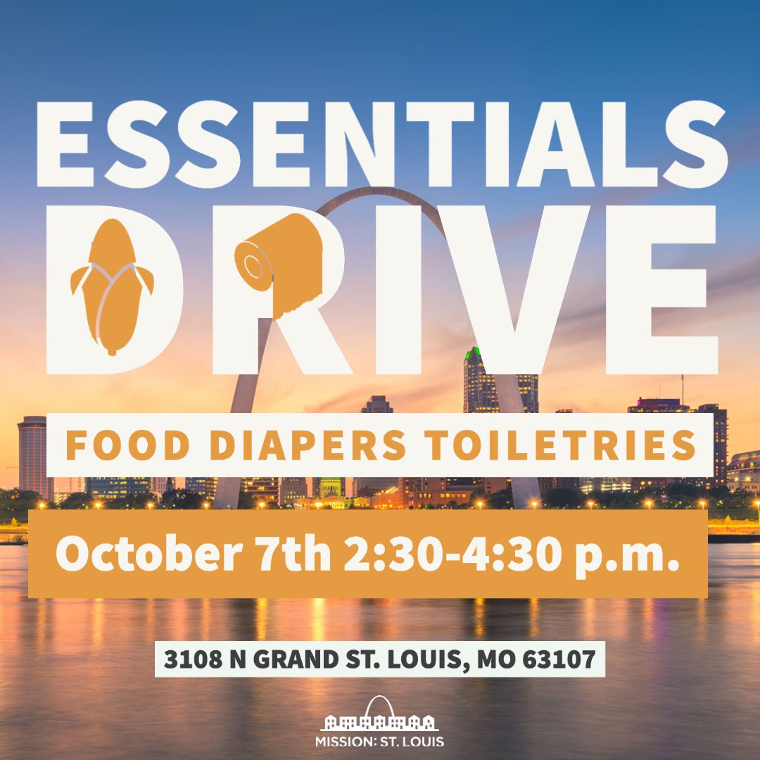 Our Essentials Drive is happening now! Stop by 3108 N Grand for meal kits, hygiene items and baby supplies.
