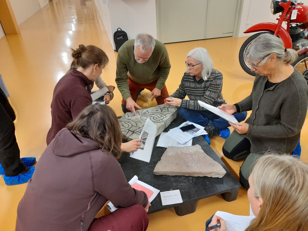 JudithJesch's tweet photo. #runologists at work, both indoors and out #Uppland https://t.co/22asK5P2Ku