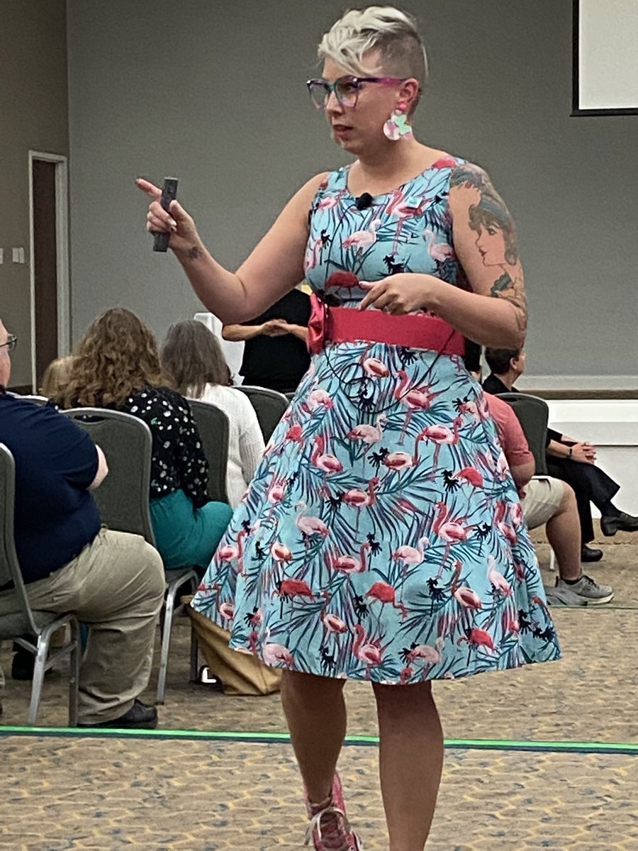 knight_frau's tweet photo. FLAVA conference with @IngridRavelo2 and listening to @lamaestraloca inspiring workshops. Great time to recharge and gain new insights and ideas to implement in our classrooms. https://t.co/d6aXK9Ocux