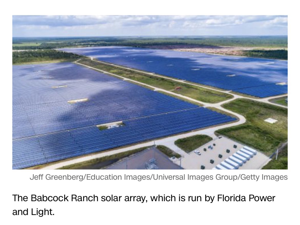 This 100% Solar Community Endured Hurricane Ian with No Loss of Power and Minimal Damage “Babcock Ranch”calls itself “America’s first solar-powered town.” cnn.com/2022/10/02/us/… #ClimateEmergency #ClimateAction #Florida #HurricanIan #government
