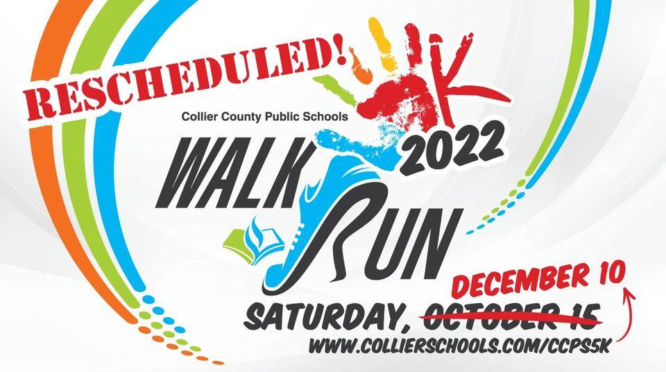 VMEPatriots's tweet photo. POSTPONED: Our #CCPS5K will move to Sat, 12/10. The delay will provide time for our CCPS families to continue recovering from impacts of #Ian. Existing registrations will be shifted to new date--no need to re-register. Registration is open at https://t.co/e8H7JUTDhx https://t.co/CiFBfTCCwu