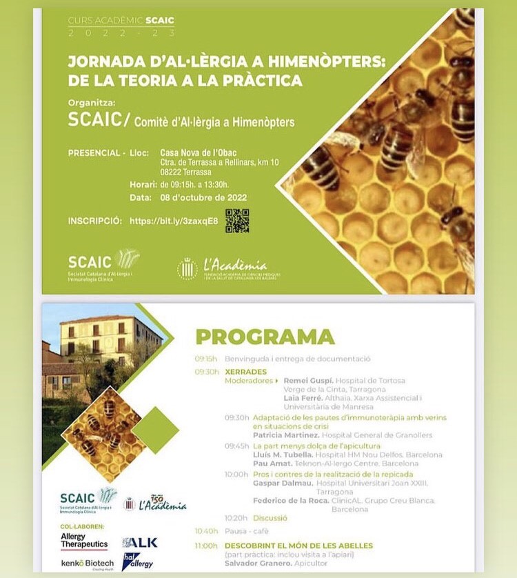 Preparats per la jornada que organiza el <a href="/CAH_scaic/">Comitè d'al·lèrgia a Himenòpters</a> <a href="/scaic_cat/">SCAIC</a> <a href="/drapmartinezlez/">Patricia Martínez, MD</a> <a href="/lluismarques1/">Lluís Marquès</a> <a href="/aea_cat/">AEA - Apicultors</a>