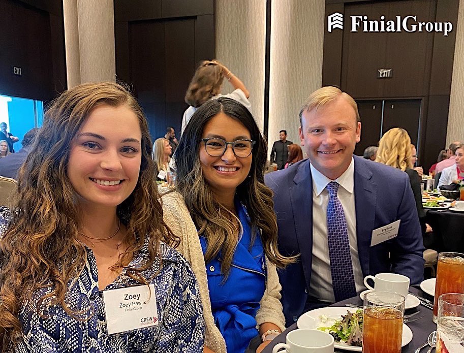 Finial_Group's tweet photo. The Finial Group team thanks @GrayReedLaw for the invitation to @CREWHouston1’S annual signature luncheon, featuring Dr. Mark G. Dotzour. It was a pleasure to hear his great #insights on the #economicoutlook for 2023 in the #commercialrealestate market! https://t.co/aAv5N94uFF