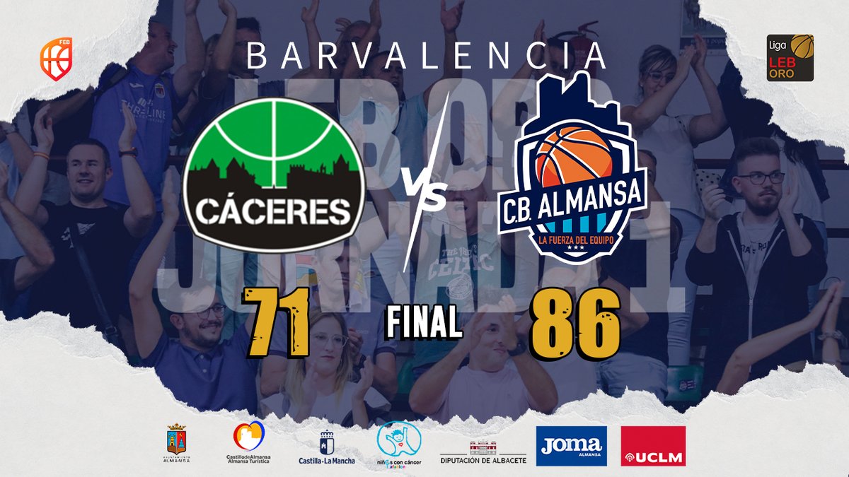🏀 | Estreno ilusionante del BarValencia CB Almansa con <a href="/AFANION_/">AFANION</a>. Victoria con autoridad en casa de <a href="/Caceres_Basket/">CacerEsBasket</a> con un excelso Robinson Idehen.

Te esperamos el miércoles en #LaBombonera. Entradas en cbalmansa.deporges.com 😎

#LaFuerzaDelEquipo #JuntosSomosMásFuertes