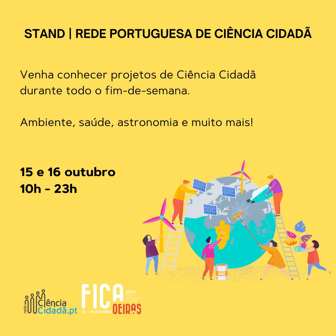 RedeCC_PT's tweet photo. O que é que a astronomia, as plantas invasoras, o lixo marinho ou as espécies gelatinosas têm em comum?

Vão estar representados no Stand da Rede https://t.co/EuGjaIDyGi no @FestFICA , no fim de semana de 15 e 16 de outubro, das 10 às 23h.
Venham assistir! https://t.co/tv0IeSD0nK