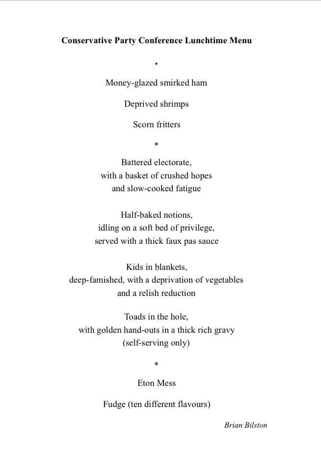 Brian Bilston, Swiftian poetry.