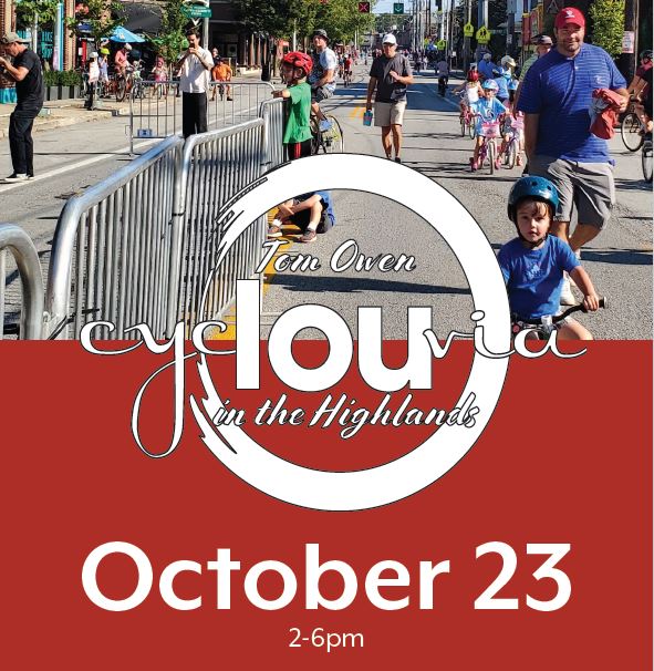 Who's ready to ride?!  Grease up those chains and lace up your walking shoes—fall CycLOUvia on Bardstown Rd is back!  Join us on October 23rd🎉
