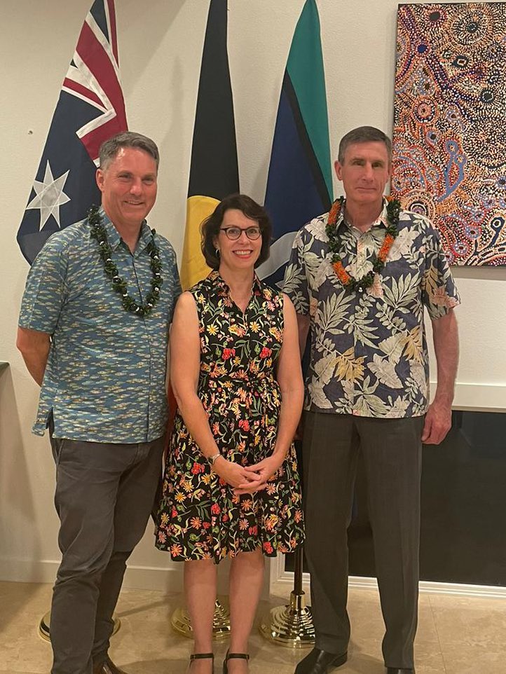 I was honoured to accompany 🇦🇺Deputy PM @RichardMarlesMP & @CDF_Aust to meetings with 🇺🇸 @SecDef & 🇯🇵 #DMHamada, as well as with @INDOPACOM . They discussed deepening cooperation in support of a stable, peaceful and prosperous Indo-Pacific.
