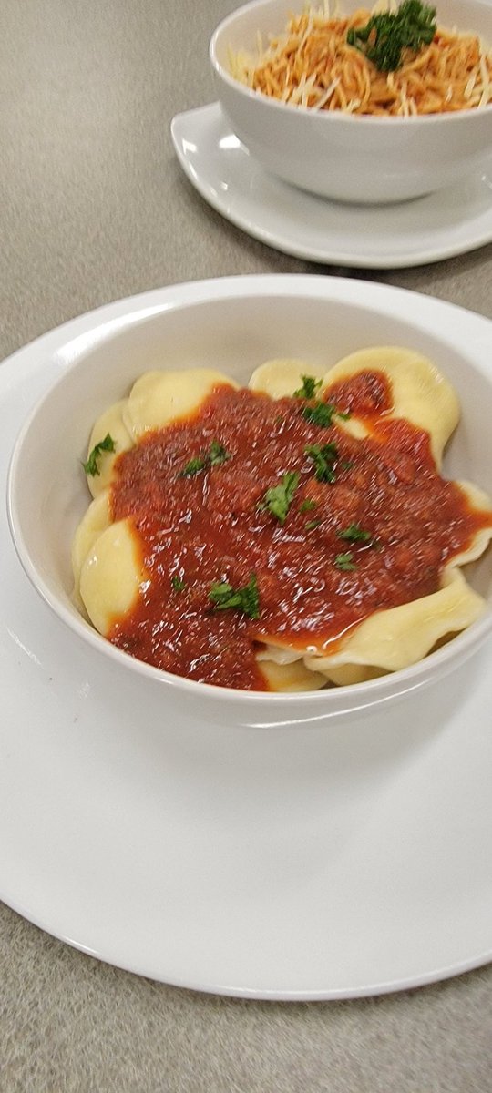 The_ChefX's tweet photo. Concluding our Food Math unit today in Culinary Arts with scratch made pasta!! #NorthwoodCulinaryArts #CookingWithChefX @NHSChargers @CTE_Chatham https://t.co/y0et74bfZb