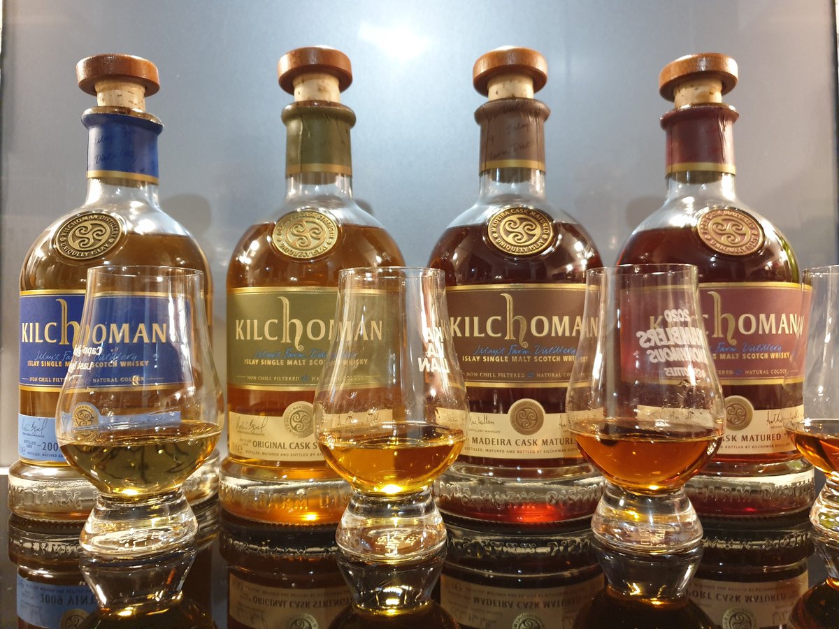 DramblersAnon's tweet photo. Friday night is @Kilchomanwhisky flight night, right? Rather excellent to try stuff from 2014, 2015, 2016 and 2017. #excellentdecision https://t.co/K8eVKcCsQe