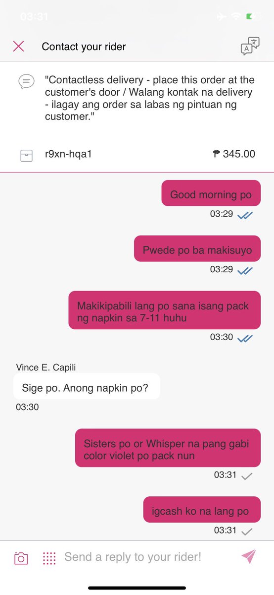 sizanotsza's tweet photo. Your riders deserve better benefits, @foodpandaPH. Look at this experience that I had with one, he didn’t bother to complain nor reject my favor. Of course, I compensated and tipped him for his time and effort. Thank you, sir Vince!
#FoodPandaRider https://t.co/hQiSQnsQHz